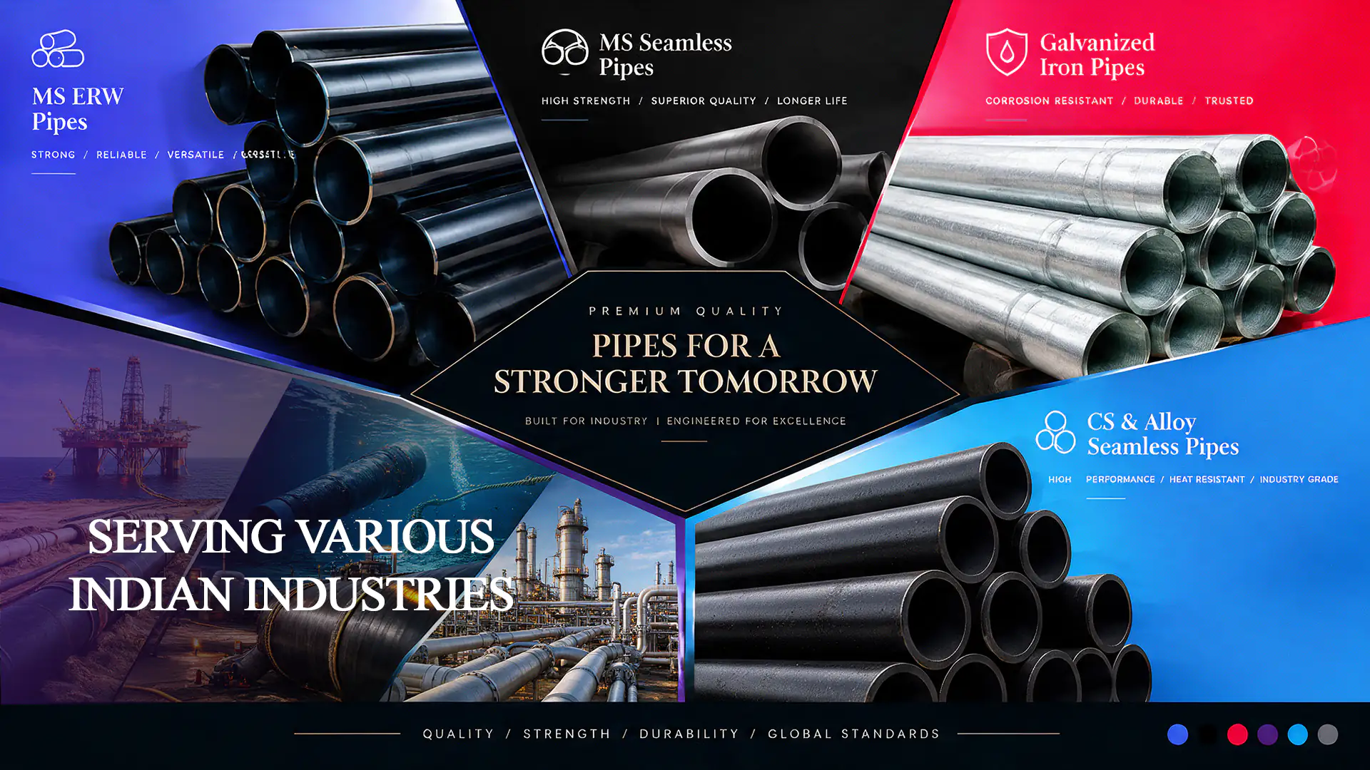 Hero banner image of collection of different Industrial Pipes